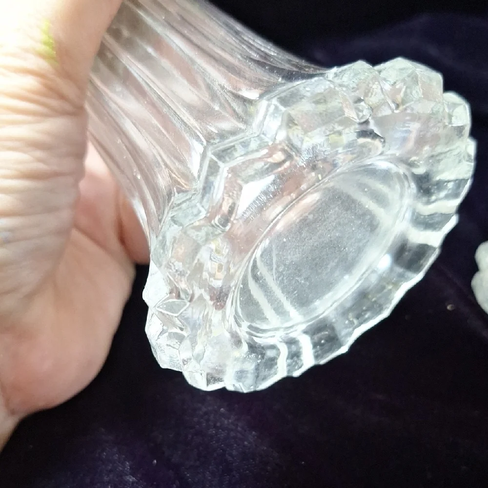 Vintage Crystal Dusting S&P Style Shakers with Silver Tops